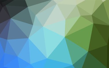 Açık mavi, vektör üçgen mozaik şablon yeşil. Tamamen yeni bir renk illüstrasyon poligonal bir tarzda. Tasarımınız için üçgen desen.