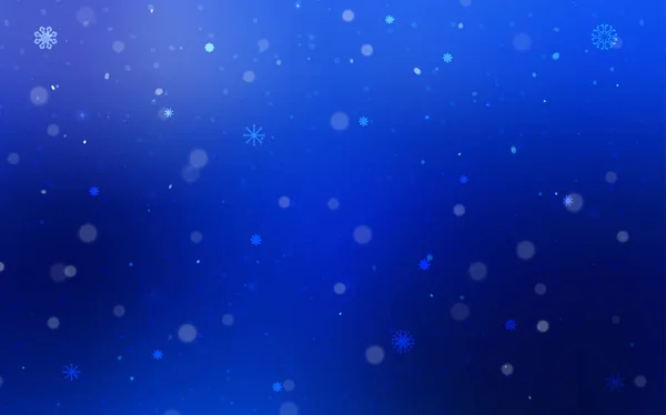 Modèle Vectoriel Bleu Foncé Avec Flocons Neige Noël Illustration Brillante — Image vectorielle