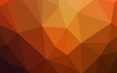 Koyu turuncu vektör düşük poli düzeni. Üçgenler ile renkli resimde parlayan. Afiş için tamamen yeni şablon.