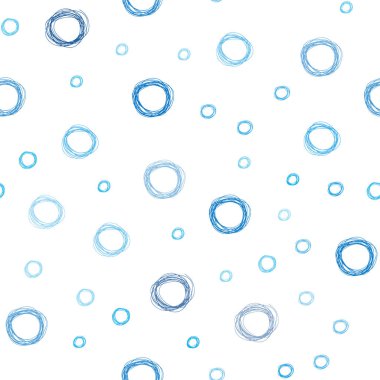 Hafif mavi vektör daire şekilleri ile sorunsuz düzeni. İllüstrasyon renkli soyut daireler parlayan ayarlanmış. Desen-ebilmek var olmak kullanılmış için reklam, broşür.
