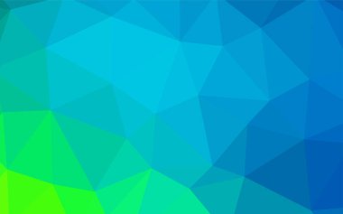 Açık mavi, yeşil vektör üçgen mozaik doku. Geometrik şekil gradyan ile Origami tarzında. İşiniz için en iyi üçgen tasarım.