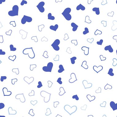 Mavi vektör sorunsuz kapak ile kalpleri parlayan ışık. Güzel renkli illüstrasyon kalp kutlama tarzı. Sevgililer tebrik kartpostal için şablon.