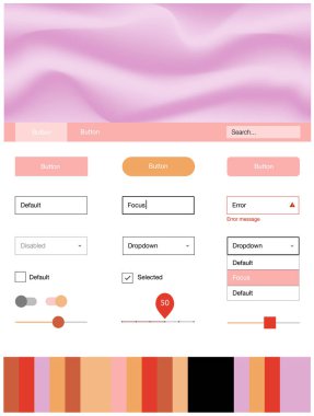 Açık mavi, vektör malzeme tasarım kiti sıvı şekillerle sarı. Degrade çizgiler ile renkli soyut resimde. Bu örnek açılış sayfanız için mu.