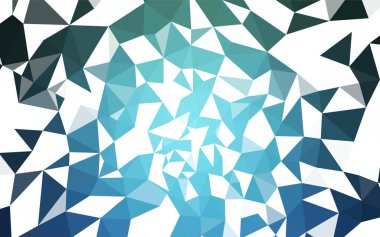 Açık mavi, yeşil vektör poligonal arka plan. Poligonal illüstrasyon parlayan, hangi üçgen oluşur. Tasarımınız için üçgen desen.