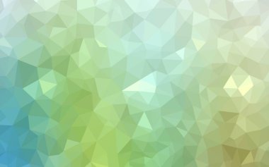 Açık mavi, yeşil vektör düşük poli doku. Üçgenler ile renkli resimde parlayan. İş tasarımınız için yeni stil.