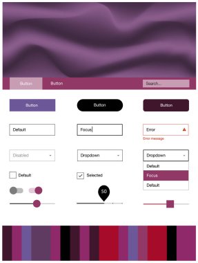 Işık pembe, kırmızı vektör malzeme tasarım kiti ile sıvı şekiller. Gradyan ile mermer tarzı kıvırcık illüstrasyon parlayan. Web siteleri için basit renkli tasarım.