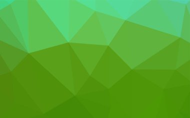 Işık yeşil vektör Çokgen arka plan. Üçgenler ile renkli resimde parlayan. İş tasarımınız için yeni stil.