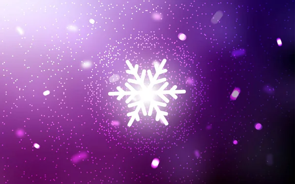 Donker Roze Vector Cover Met Mooie Sneeuwvlokken Sneeuw Onscherpe Abstracte — Stockvector