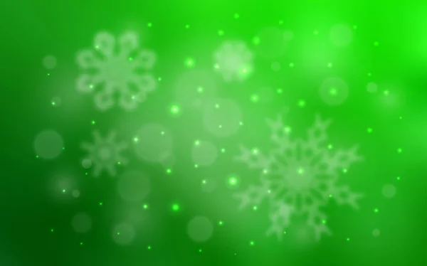 Светло Зеленый Вектор Искушают Ледяными Снежинками Сияющая Цветная Иллюстрация Снегом — стоковый вектор