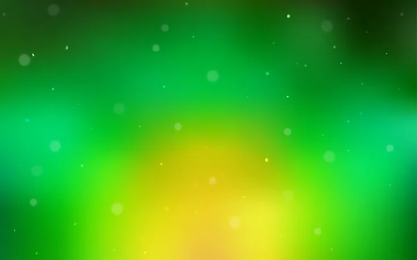Hellgrüner Gelber Vektorhintergrund Mit Punkten Verschwommene Blasen Auf Abstraktem Hintergrund — Stockvektor