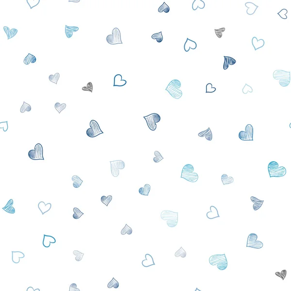 Light Blue Vector Seamless Texture Lovely Hearts Illustration Hearts Love — Stock Vector