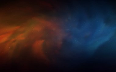 Koyu mavi, sarı kozmik yıldız düzeniyle vektör. Büyükayı yıldız ile modern soyut resim. Kozmik arka planlar için şablon.