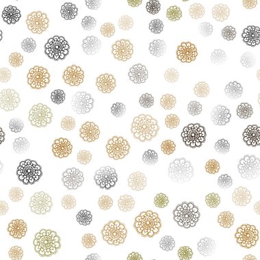 Koyu yeşil, sarı vektör sorunsuz soyut doodle duvar kağıdı. Yarım yamalak karalamalar çiçekler üzerinde arka plan bulanık. El boyalı tasarım web, broşür, tekstil.