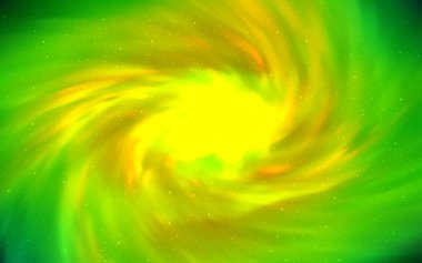 Açık yeşil, sarı vektör desen ile gece gökyüzü yıldız. Gökyüzü yıldızlarla illüstrasyon soyut şablonunda parlayan. Desen Astroloji Web siteleri için.