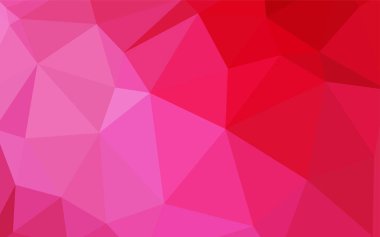 Hafif pembe, kırmızı vektör soyut mozaik arka plan. Üçgenler ile renkli soyut resimde. Tasarımınız için üçgen desen.