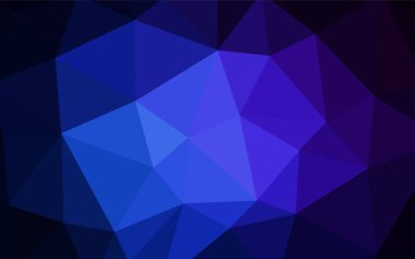 Koyu mavi vektör zemin Çokgen. Noktalı resim stili üçgenler ile yaratıcı çizimde. İş tasarımınız için yeni stil.