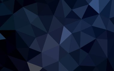 Koyu mavi vektör poligonal model. Glitter soyut resim zarif bir üçgen ile. Web siteniz için köşeli tasarım.