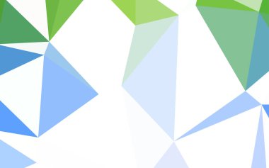 Açık mavi, yeşil vektör soyut mozaik desen. Çokgen biçiminde, gradyan ile renkli çizimler. Pankartın için tamamen yeni bir şablon.