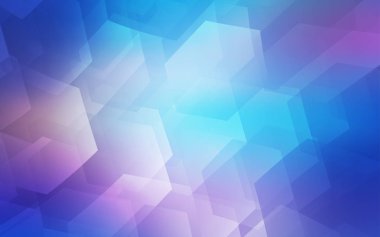 Pembe ışık, vektör desen renkli altıgenler ile mavi. Beyaz yüzey üzerinde renkli altıgenler Illustration. Yeni tasarım için Web sitesinin poster, afiş.