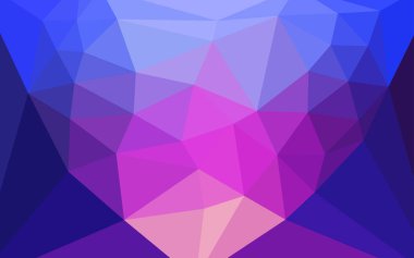 Açık mavi, kırmızı vektör düşük poli doku bir merkezi bir kalp ile. Origami stil gradyan ile çizimde. Marka kitap için yeni şablon.