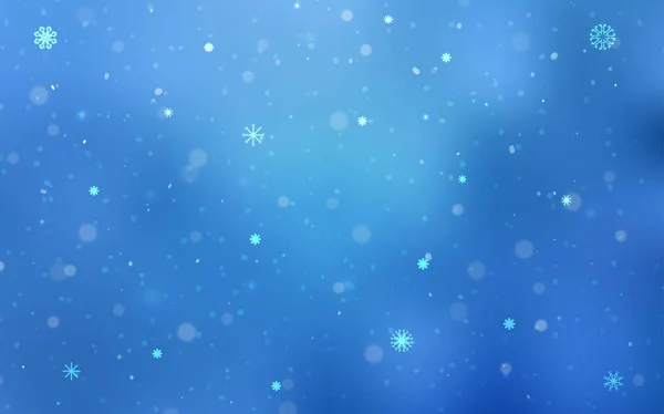 浅蓝色矢量布局与明亮的雪花 现代几何抽象例证与冰的水晶 您的商业广告的新年设计 — 图库矢量图片
