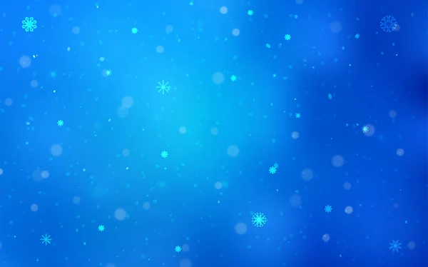 Hellblaues Vektormuster Mit Weihnachtlichen Schneeflocken Verschwommenes Dekorationsdesign Weihnachtsstil Mit Schnee — Stockvektor