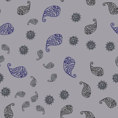 Koyu mavi vektör yaprak ve çiçek ile sorunsuz doodle düzeni. Beyaz arka plan üzerinde kabataslak karalamalar. Cep telefonu arka plan için şablon.