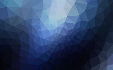 Koyu mavi vektör soyut mozaik arkaplan. Gradyanı olan zarif parlak çokgen çizimi. Cep telefonunun arka planının şablonu.