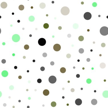 Açık mavi, yeşil daire şekillerle vektör sorunsuz düzeni. Bulanık damla Glitter soyut Illustration yağmur. Tekstil, kumaş, duvar kağıtları için tasarım.