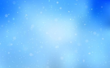 Hafif mavi vektör doku renkli kar taneleri ile. Bulanık arka plan gradyan ile kar. Desen yıl yeni Web siteleri için kullanılabilir.