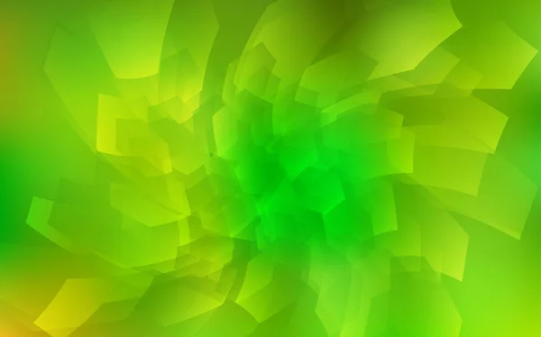 Светло Зеленая Желтая Векторная Крышка Набором Шестиугольников Иллюстрация Набором Красочных — стоковый вектор