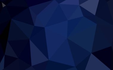 Koyu mavi vektör düşük poli doku. Üçgenler ile renkli resimde parlayan. Tasarımınız için üçgen desen.