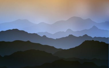 Açık mavi, vektör desen bükülmüş çizgili sarı. Gradyan ile dağ tarzında yaratıcı geometrik şekil. Marka kitap için zarif desen.