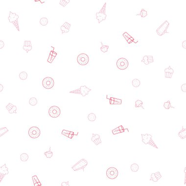 Işık kırmızı vektör organik yemek ile sorunsuz şablonu. Glitter gurme gıda ile soyut kroki. Mutfakta yemek yemek için şablon.