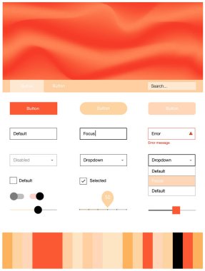 Eğik çizgili ışık turuncu vektör stil rehberi. Degrade yarı ton mermer stiliyle yaratıcı çizimde. Bu web siteleri için kullanabileceğiniz şablon.