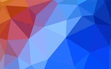 Açık mavi, kırmızı vektör soyut poligonal şablonu. Çokgen şekilleri ile bir örnek. Web siteniz için köşeli tasarım.