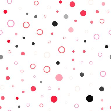 Pembe ışık, vektör küreler ile seamless modeli sarı. Soyut illüstrasyon renkli baloncuklar doğa tarzı ile. Desen tasarım kumaş, duvar kağıtları.