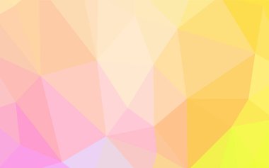 Hafif pembe, sarı vektör üçgen mozaik kapak. Poligonal illüstrasyon parlayan, hangi üçgen oluşur. Web siteniz için yeni bir doku.