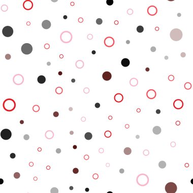 Işık kırmızı vektör daire şekilleri ile sorunsuz düzeni. Kabarcıkları ile soyut tarzda bulanık dekoratif tasarım. Desen tasarım pencere panjur, perdeler.