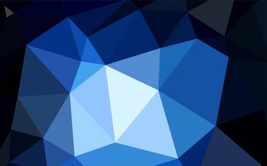 Koyu mavi vektör üçgen mozaik kapak. Çokgen şekilleri ile bir örnek. Web siteniz için yeni bir doku.