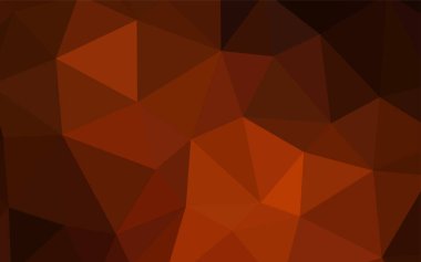 Koyu turuncu vektör düşük poli düzeni. Üçgenler ile renkli soyut resimde. İşiniz için yeni tasarım.