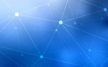 Hafif mavi vektör arka plan noktalar ve çizgiler ile. Küreler ve çizgiler ile modern soyut renkli resimde. Desen doku duvar kağıdı olarak kullanılabilir.