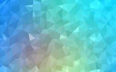 Açık mavi, sarı üçgen zemin parlayan vektör. Gradyan ile Origami tarzında yaratıcı geometrik şekil. İş tasarımınız için yeni stil.