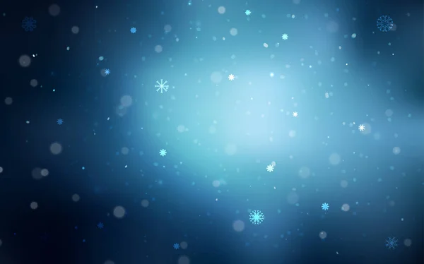 明るい雪のフレークとダークブルーベクトルレイアウト 雪と夏のスタイルで彩色装飾デザイン テンプレートは新年の背景として使用できます — ストックベクタ