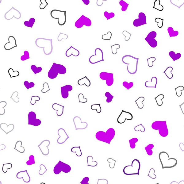 Dark Purple Patrón Inconsútil Vector Rosa Con Corazones Coloridos Diseño — Vector de stock