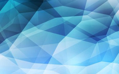 Hafif mavi vektör üçgen mozaik kapak. Gradyan ile Origami tarzında yaratıcı geometrik şekil. İş tasarımınız için yeni stil.