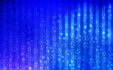 Koyu mavi vektör doku futbol topları ile. Resimde futbol topları ile renkli bir zemin üzerinde parlayan. Futbol Kupası reklamlar için şablon.