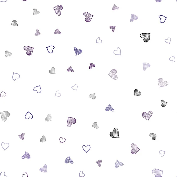 Светло Фиолетовая Векторная Компоновка Сладкими Сердцами Декоративная Сияющая Иллюстрация Сердцами — стоковый вектор
