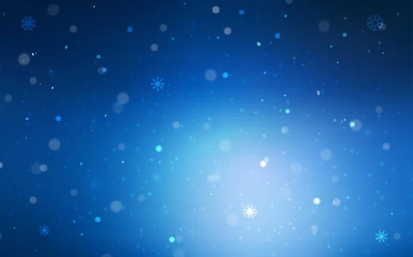 Dark Blue Vector Template Ice Snowflakes Shining Colored Illustration Snow — Stock Vector