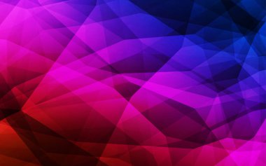 Koyu mavi, kırmızı kenarlı şablon vektör. Gradyan ile Origami tarzında yaratıcı geometrik şekil. Marka kitap için yeni şablon.